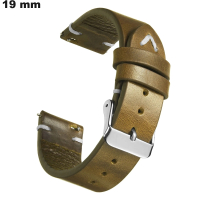 Bracelet 19 mm Vert Cuir véritable pour montre