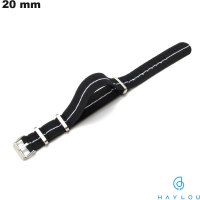 Bracciale per orologio 20 mm Tessuto Nero Haylou # Spese di Spedizione 3,99€
