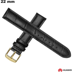 Bracelet Noir grain crocodile de montre connectée Huawei