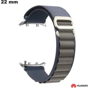 Bracciale Blu 22 mm Huawei per smartwatch Tessuto (Watch D2) di qualità