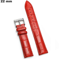 22mm Genuine Leather Watch Bracelet Red: Fast Shipping