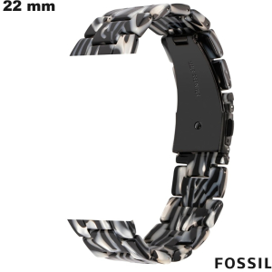 Bracciale in resina per orologio intelligente Nero 22mm Fossil di qualità