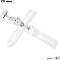 Bracelet de smartwatch 20mm Amazfit Blanc grain croco pas cher