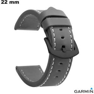 Grau Faux-Leder Armband Garmin für Uhr 22mm ● Kostenlose Lieferung Grau Faux-Leder Armband Garmin für Uhr 22mm ● Kostenlose Lieferung
