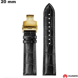 Comprar Pulseira de Couro Verdadeiro Preta para relógio inteligente Huawei
