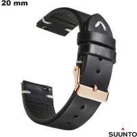 Bracciale Nero Suunto in Cuoio Vera 20 mm | Spedizione Gratuita