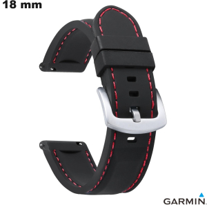 Pulseira de 18mm Preto para relógio inteligente Garmin de silicone de qualidade Pulseira de 18mm Preto para relógio inteligente Garmin de silicone de qualidade