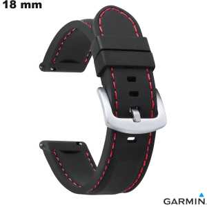 Pulsera de 18mm negra para reloj inteligente Garmin de silicona de calidad Pulsera de 18mm negra para reloj inteligente Garmin de silicona de calidad