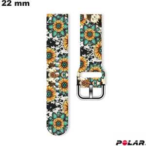 Armband 22mm Bloemig Poolmotief Caoutchouc | Eenvoudige Montage