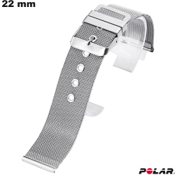 Silver Bracelet Steel Fine Mesh 22 mm Polar