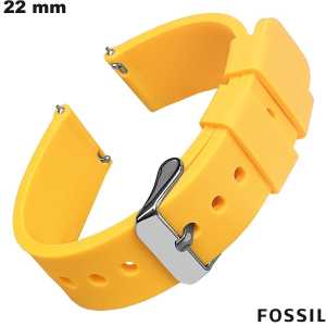 Bracelet montre connectée Fossil étanche Jaune Silicone de qualité