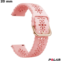 Pulseira de 20 mm de Silicone Polar para Relógio Rosa \ Montagem Fácil