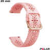 Pulseira de 20 mm de Silicone Polar para Relógio Rosa \ Montagem Fácil