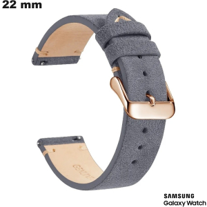 Pulseira de Couro Verdadeiro Cinza 22 mm Samsung | Frete Grátis