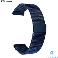 Venda de Pulseira 20mm Haylou Azul malha milanesa relógio