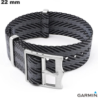 Pulseira 22mm de relógio conectado Garmin Cinza Nylon de qualidade