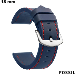 Bracelet smartwatch Cuir Synthétique Fossil 18mm Bleu