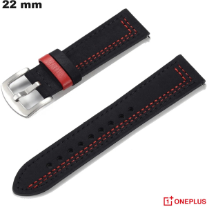 Acquista Bracciale in Vera Pelle OnePlus Nero per Orologio 22 mm