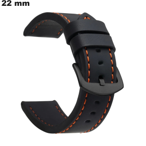 Bracelete de reposição 22 mm Couro Sintético Preto: Frete Grátis a partir de 20€
