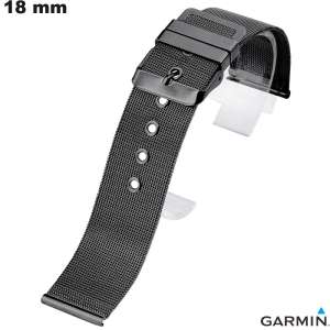 Vendita Bracciale Garmin 18 mm Acciaio Inox Nero smartwatch Tendenza