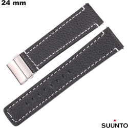 Bracciale per smartwatch Nero Suunto 24 mm Pelle vera