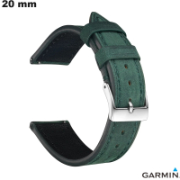 Pulseira Verde de Couro Verdadeiro 20mm Garmin para smartwatch de qualidade