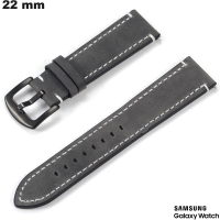 Bracelete de Cuir Genuine para smartwatch 22mm Samsung Cinza de qualidade