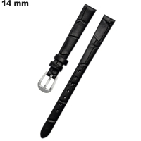 Bracelet 14mm Noir de montre Cuir véritable - Port à 3,99€