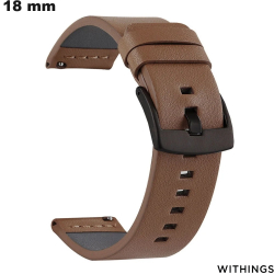 Pulseira Simili Couro Marrom Withings grão liso 18 mm