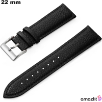 Braccialetto in vera pelle nera per orologio 22mm Amazfit economico