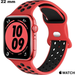Bracelet 22 mm Apple Watch Caoutchouc Rouge montre