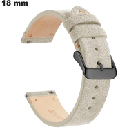 Universal 18mm Genuine Leather Beige Watch Bracelet Cheap