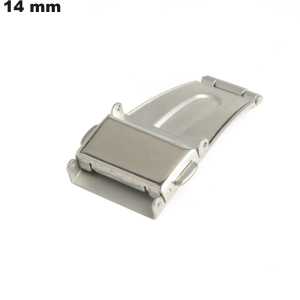 Comprar Pulsera de Acero Inoxidable Plateado con Cierre Desplegable de 14 mm