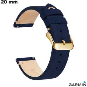 Koop Echte Blauw Leren Armband 20mm Garmin Koop Echte Blauw Leren Armband 20mm Garmin