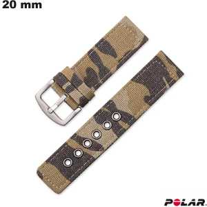 Bracelet 20 mm montre Polar Tissu Marron