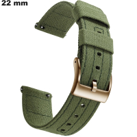 Bracelet montre Tissu Vert 22mm \ Frais de Port 3,99€