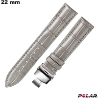 Vente Bracelet Cuir véritable 22 mm Gris Polar pour montre