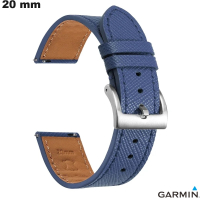 Venda Bracelete Garmin Azul 20 mm relógio Couro verdadeiro