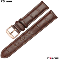 Pulseira Marron Polar de Couro Verdadeiro 20 mm efeito croco barata