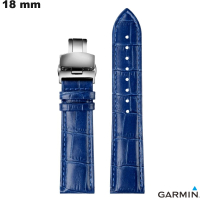 Venda de Pulseira Azul em Couro Verdadeiro 18mm Garmin Elegância
