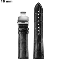 Genuine Leather 16mm Black Bracelet for Watch | Best Price