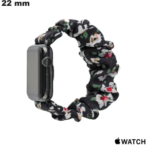 Bracelet 22mm Noir smartwatch Tissu Apple Watch : Livraison Rapide