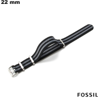 Bracelet Nylon Noir Fossil de montre connectée 22mm pas cher