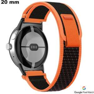 Black Fabric 20mm Smartwatch Bracelet for Google Pixel Cheap