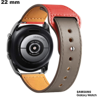 Acheter Bracelet Cuir Rouge de montre intelligente Samsung 22 mm