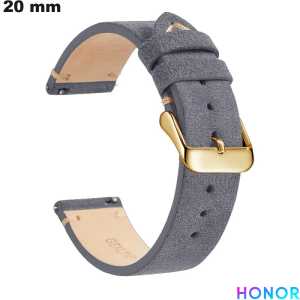 Bracelete Cinza 20 mm Couro verdadeiro smartwatch Honor barato
