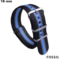 Pulseira de 18 mm para smartwatch Nylon Preto Fossil \ Montagem Fácil