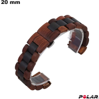 Venda de Bracelete Vermelho de 20mm Polar em Madeira Natural para smartwatch