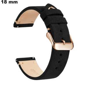 Bracelete Preto 18mm nobre Couro genuíno relógio: Frete Grátis