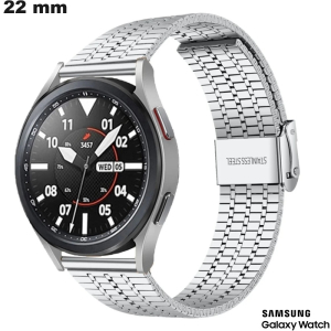 Bracciale per orologio in acciaio inox argentato di qualità per Samsung